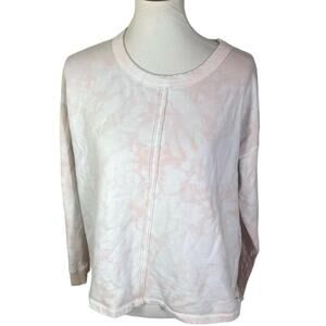 Soft Surroundings Pink Tie-Dye French Terry Sweatshirt Size M